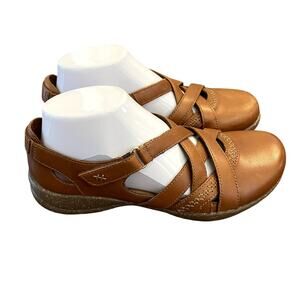 Clarks Mary Jane Womens 7M Brown Roseville Step Slip On Casual Comfort Leather